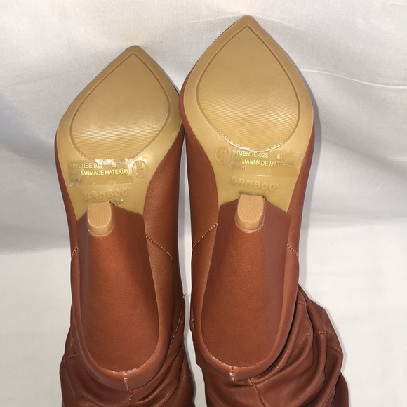 LAST ONE! Women's Brown Slouchy Heeled Tall Boots - Picture 5 of 8